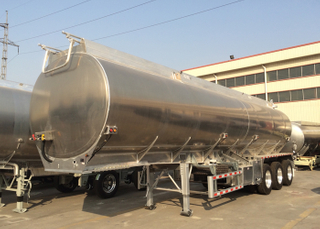 Remolque cisterna de aluminio de alta seguridad 35000L con 3 ejes para productos químicos orgánicos