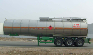 Semirremolque cisterna de aluminio 40000L con 3 ejes BPW para productos químicos orgánicos de éter dibutílico