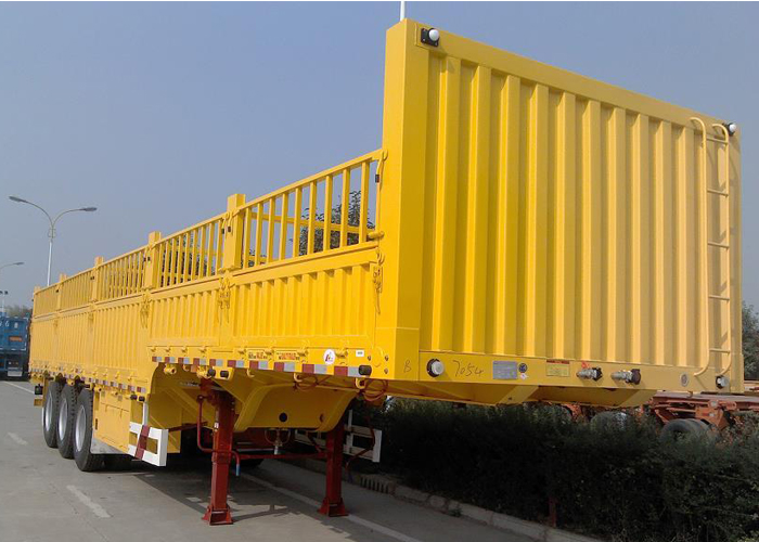 Semirremolque lateral abatible de 13 m con 3 ejes y pared lateral para contenedores y carga a granel, semirremolque con plataforma