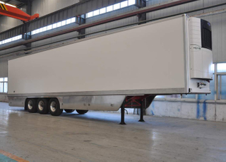 Trailer de camión refrigerado de 45 pies y 3 ejes con un solo neumático con unidades refrigeradoras para congelación y carga fresca, remolques frigoríficos