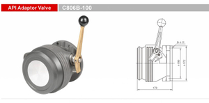 Válvula adaptadora API de semirremolque cisterna de 4 "C806B-100, piezas del sistema de carga inferior